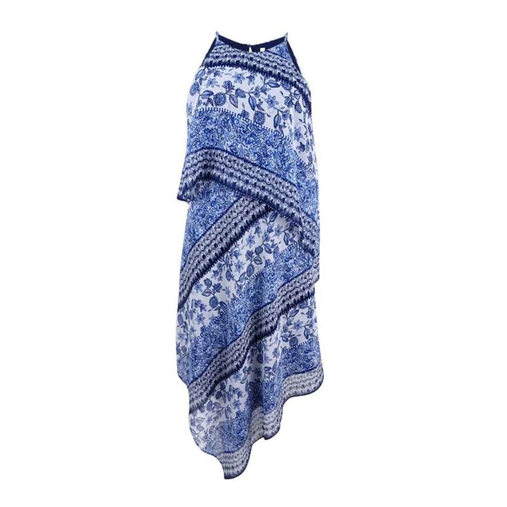 Rachel Roy Women's Printed Asymmetrical Chiffon Dress - Porcelain Floral